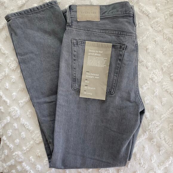 Everlane Relaxed Straight Leg Jeans Womens Size 28 Long High Rise Organic Cotton - Picture 1 of 4